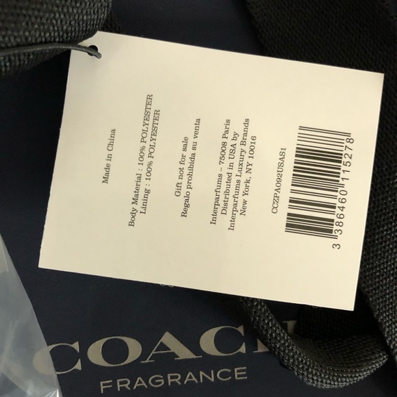 NWT Coach Travel / Weekender Duffle Bag Zippered- Navy Bluer - Picture 11 of 11